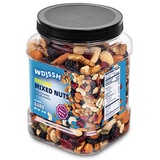 WDJSSH Deluxe Unsalted Mixed Nuts Bulk 18oz Trail Mix Low Sodium Snack & Seeds No Sugar raw Nut Protein Almonds And Cashews Walnuts Hazelnuts