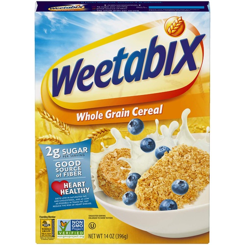  Weetabix Whole Grain Cereal Biscuits, Non-GMO Project Verified, Heart Healthy, Kosher, Vegan, 14 Oz Box