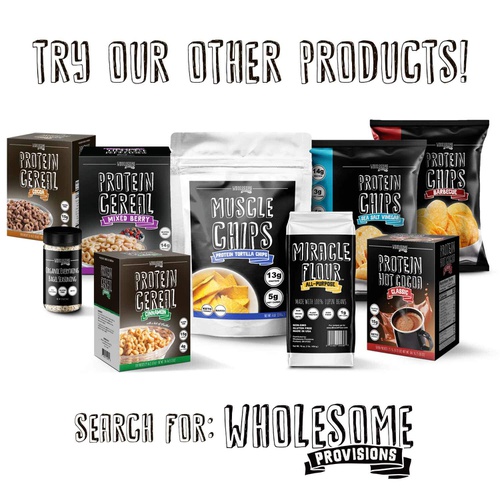  Wholesome Provisions Protein Chips, 14g Protein, 3g-4g Net Carbs, Gluten Free, Keto Snacks, Low Carb Snacks, Protein Crisps, Keto-Friendly, Made in USA (Barbecue, 7 Pack)