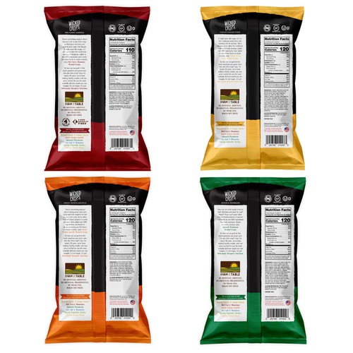  Baked Veggie Chips, Wicked Crisps, Variety Pack, Healthy Snack, Gluten-free, Low-fat, Non-GMO, Kosher, Crunchy Gourmet Savory Crisps in Exciting Flavors, No Additives or Preservati