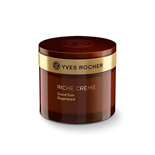  YR YVES ROCHER Yves Rocher Face Moisturizer Riche Creme Anti-aging Intense Regenerating Day & Night Cream with precious oils, for Mature Skin + Dry skin, 75 ml jar