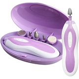 Electric Pedicure & Manicure Set Portable Nail Care Tool Box with 5 PCS Attachment for Grooming of Hands & Feet ZLiME (Purple)