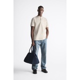 Zara Band collar shirt with front button closure and short sleeves. Side vents at hem.