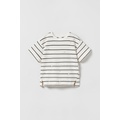 Zara STRIPED T-SHIRT WITH PEARLS
