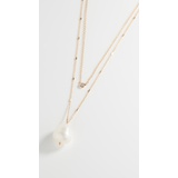Zoe Chicco 14k White Pearls Double Chain Necklace