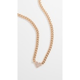 Zoe Chicco Midi Bitty Pave Heart Curb Chain Necklace