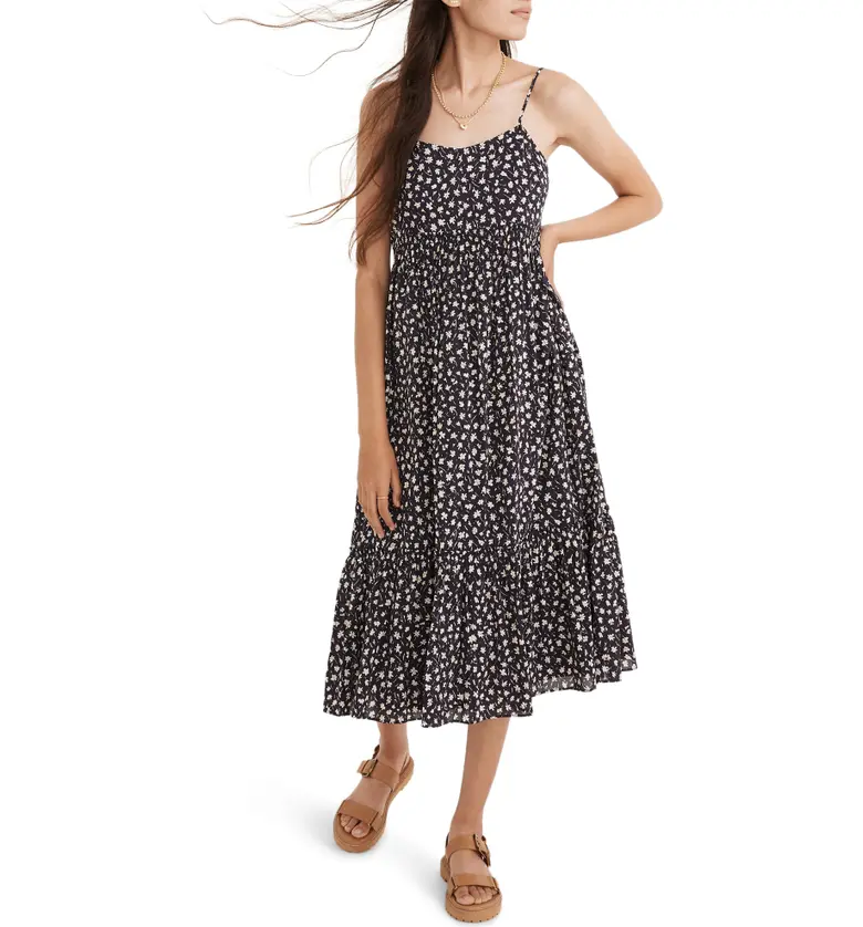 Madewell Floral Print Smocked Tiered Midi Sundress_CRUSHED BLACKBERRY