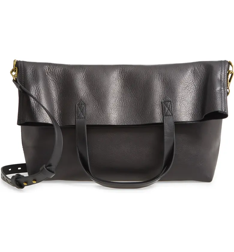 Madewell The Foldover Transport Tote_TRUE BLACK
