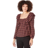 Madewell Plaid Ruffled Square-Neck Crop Top
