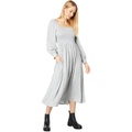 Madewell Long Sleeve Lucie Midi Dress in Wool Gauze