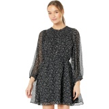 Madewell Ruffle-Neck Button-Front Mini Dress in Dotted Vines