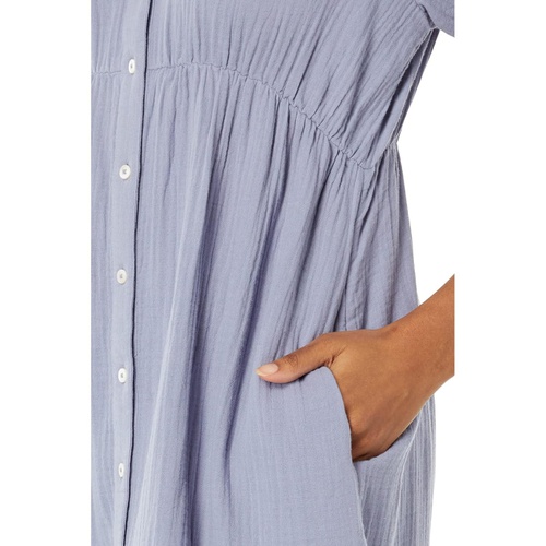 메이드웰 Madewell Lightspun Button-Front Tiered Midi Dress