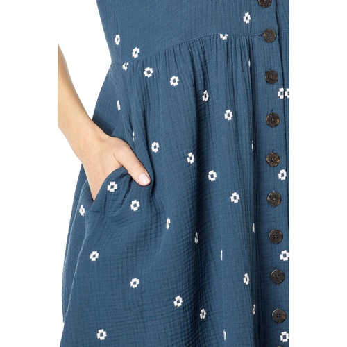 메이드웰 Madewell Embroidered Lightspun Button-Front Mini Dress