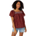 Madewell Square-Neck Smocked Top in Dotted Vines