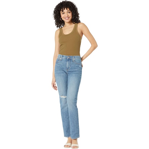 메이드웰 Madewell The Tall Mid-Rise Perfect Vintage Jean in Ainsdale Wash: Knee-Rip Edition