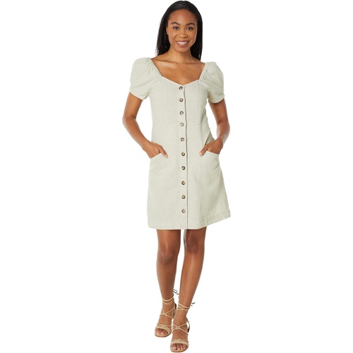 메이드웰 Madewell Linen-Cotton Puff-Sleeve Mini Dress