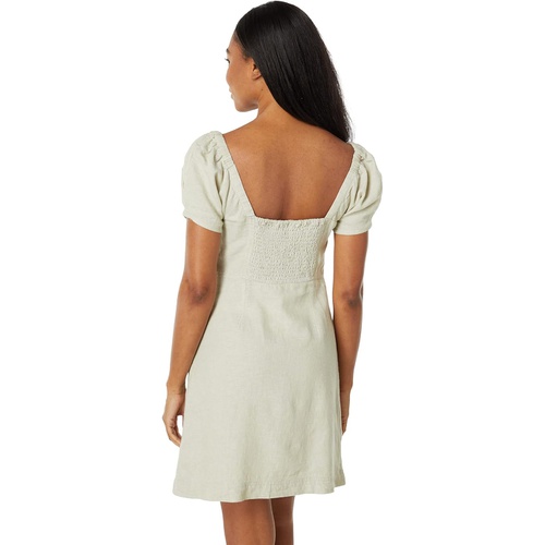 메이드웰 Madewell Linen-Cotton Puff-Sleeve Mini Dress