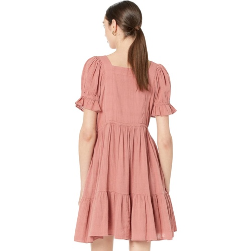메이드웰 Madewell Puff-Sleeve Drawstring Mini Dress