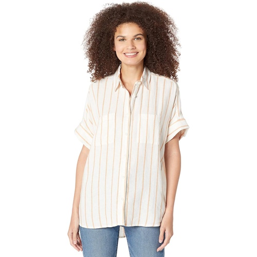 메이드웰 Madewell Linen-Blend Courier Shirt in Textured Stripe