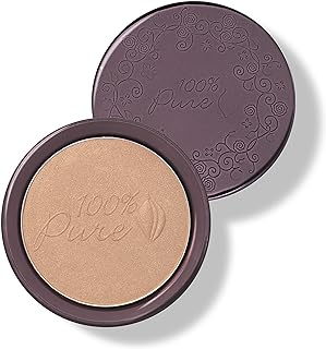 100% PURE Cocoa Pigmented Bronzer, Cocoa Gem, Bronzer Powder for Face, Contour Makeup, Soft Shimmer, Sun Kissed Glow (Light Peachy Brown w/Golden Undertones) - 0.32 Oz