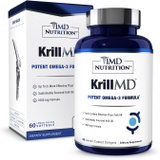 1MD Nutrition KrillMD - Antarctic Krill Oil Omega 3 Supplement with Astaxanthin, EPA, DHA 2X More Effective Than Fish Oil 60 Softgels