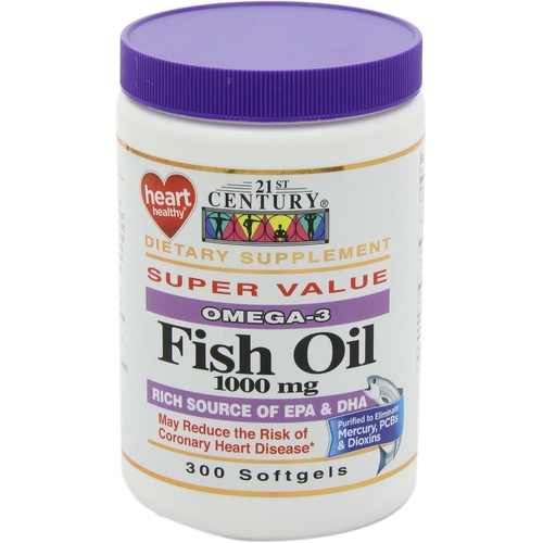  21st Century Fish Oil 1000 mg Softgels, 300 Count