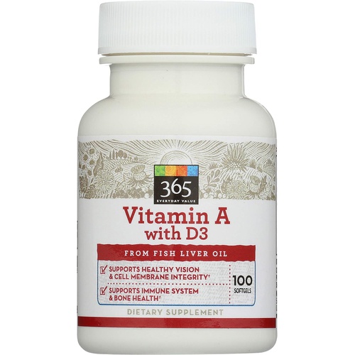  365 by Whole Foods Market, Vitamin A With D3, 100 Softgels
