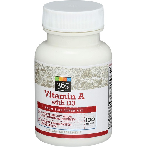  365 by Whole Foods Market, Vitamin A With D3, 100 Softgels