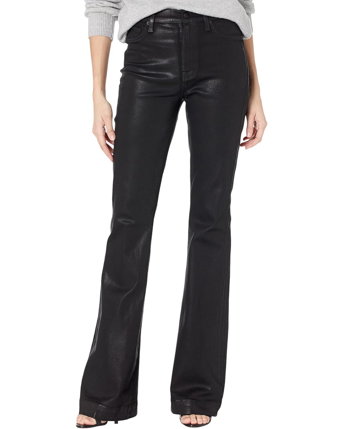 7 For All Mankind High-Waisted Coated Ali in Coated Black
