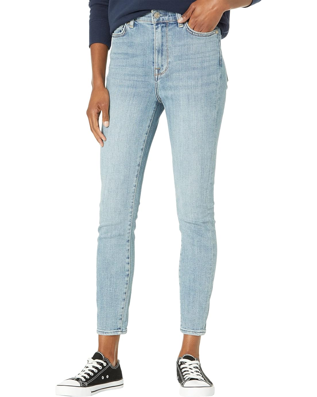 7 For All Mankind High-Waisted Ankle Skinny in Trio