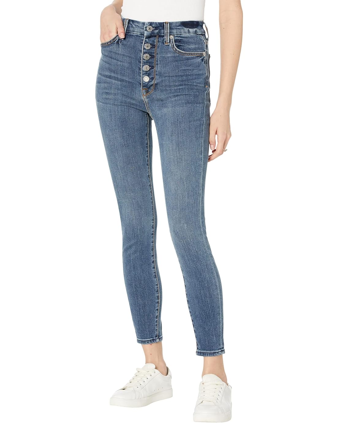 7 For All Mankind Aubrey Exposed Button Fly in Troubador