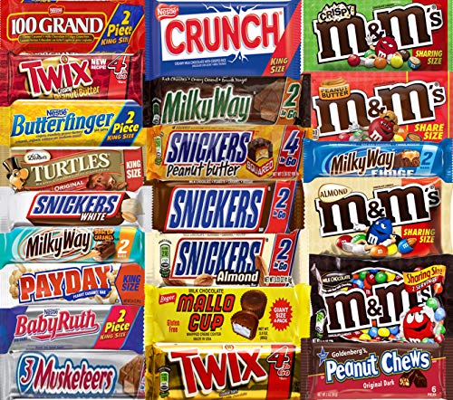 A Great Surprise Extra Large Chocolate Bars - Holiday KING SIZE Bulk Chocolate - Assorted Chocolates Mix, All Your Favorite Chocolate Bars Including M&M, Snickers, Twix and More, 20 Extra Large Bar