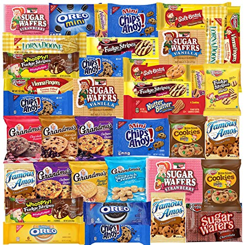 A Great Surprise Cookies - 40 Packs - Variety Pack - Individually Wrapped Assortment Including: Oreos, Keebler, Grandmas Cookies, Chips Ahoy and Much More of your Favorite Cookies