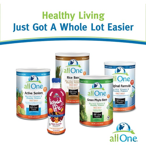  allOne Rice Base Multiple Vitamin & Mineral Powder Once Daily Multivitamin, Mineral & Whole Food Amino Acid Supplement w/6g Protein (66 Servings)
