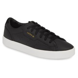 adidas Sleek Leather Sneaker_CORE BLACK/ CRYSTAL WHITE