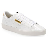 adidas Sleek Leather Sneaker_WHITE/ CRYSTAL WHITE/ GOLD