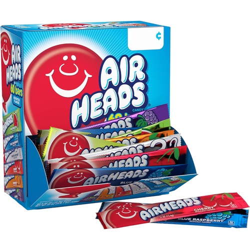  Airheads Candy Bars, Variety Bulk Box, Chewy Full Size Fruit Taffy, Gifts, Easter Candy Basket, Non Melting, Party, 60 Count (Packaging May Vary)