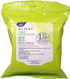 Almay Clear Complexion 4 in 1 Makeup Remover, 25 Towelettes (Pack of 3)