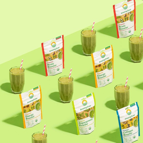  Amazing Grass Super Greens Booster: Greens Powder Smoothie Mix with Spirulina, Moringa, Wheat Grass & Kale Smoothie Booster, Chlorophyll Providing Greens, 30 Servings