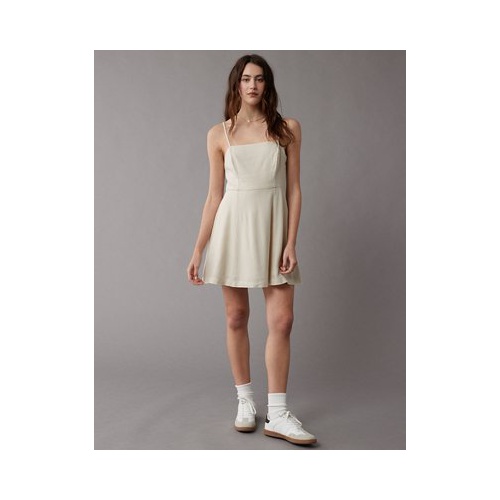 아메리칸이글 AE Linen-Blend Square Neck Mini Dress