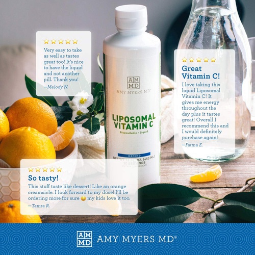  Amy Myers MD Liposomal Vitamin C Liquid 1000 mg Dr. Amy Myers, Month Supply - High Absorption VIT C, Ascorbic Acid - Antioxidant Supplement Supports Immune System & Boosts Collagen Production,