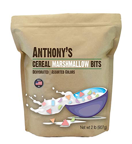 Anthonys Cereal Marshmallow Bits, 2 lb, Dehydrated, Assorted Colors & Shapes, Made in USA