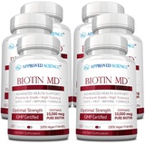 Approved Science Biotin MD  Extra Strength Pure Biotin 10,000mcg for Improved Hair, Skin and Nail Health; 60 Vegan Tablets; Made in USA