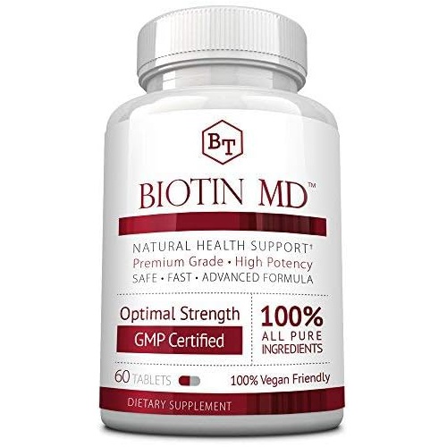  Approved Science Biotin MD  Extra Strength Pure Biotin 10,000mcg for Improved Hair, Skin and Nail Health; 60 Vegan Tablets; Made in USA