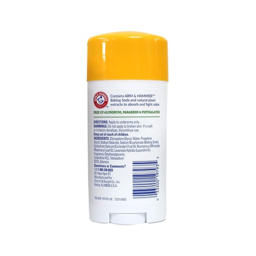  ARM & HAMMER Essentials Natural Deodorant Fresh 2.50 oz (Pack of 3)