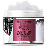 Aromasong 100% Pure RAW Dead Sea Magnesium Body Scrub, Exfoliating Salt Scrub, Natural Stretch Marks & Cellulite Reducer, Skin & Face Care Products For Women & Men, Moisturizing Be