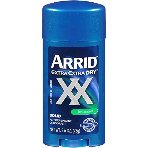Arrid XX Extra Extra Dry Solid Antiperspirant Deodorant, Unscented, 2.6 oz. (Pack of 6)