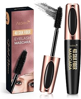 AsaVea Natural 4D Silk Fiber Lash Mascara, Lengthening and Thick, Long Lasting, Waterproof & Smudge-Proof, All Day Exquisitely Lush, Full, Long, Thick, Smudge-Proof Eyelashes