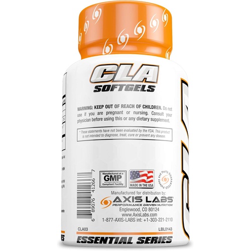  Axis Labs CLA 90 Softgels Non-Stimulant Weight Loss Gel Capsules Fat Storage Reducer Low Calorie Supplement