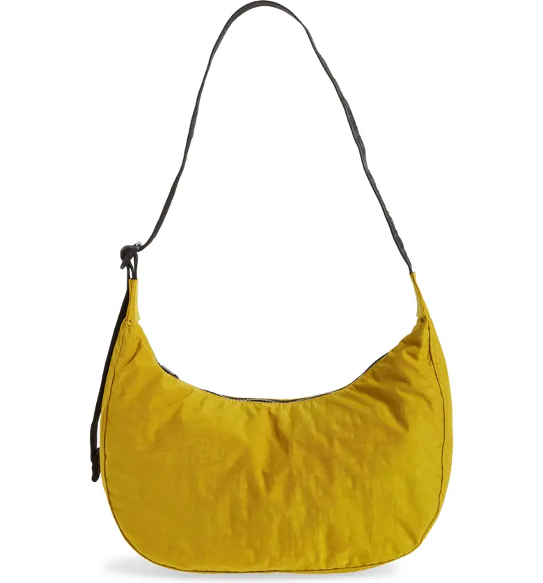 Baggu Medium Crescent Nylon Canvas Shoulder Bag_LENTIL